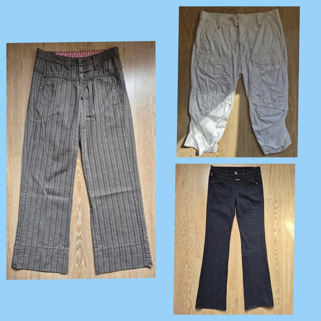 Marithé + François Girbaud Jeans, broek en capri, 40 en 32, Kleding | Dames, Maat 38/40 (M), Wit, Ophalen of Verzenden, Zo goed als nieuw