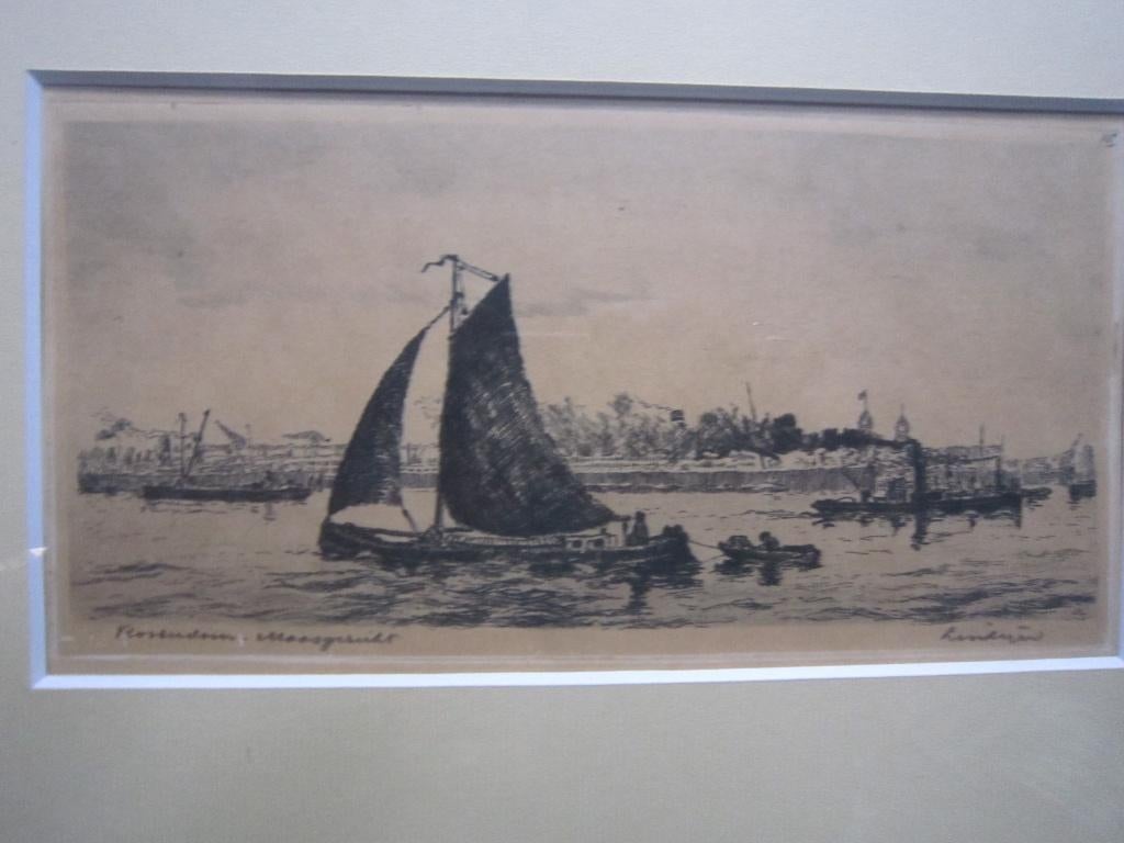 Jaap Lindeijer, Pr ets Maasgezicht met mooie contouren, Antiek en Kunst, Kunst | Etsen en Gravures, Ophalen of Verzenden, Dagelijks leven