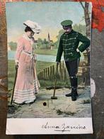 1904 Een spelletje croquet - militair, Ophalen of Verzenden, Voor 1920, Gelopen, Overige thema's