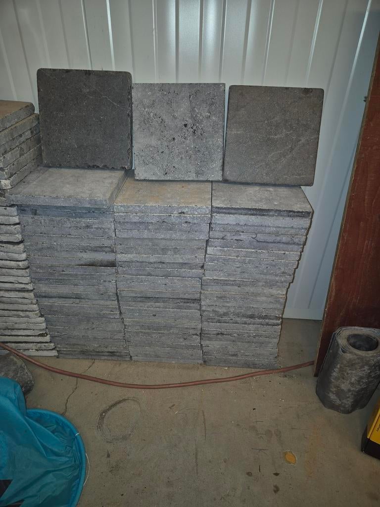 Natuursteen tegels 20x20 cm  + kleurverdie, Ophalen, Overige materialen, Gebruikt, 5 tot 10 m²
