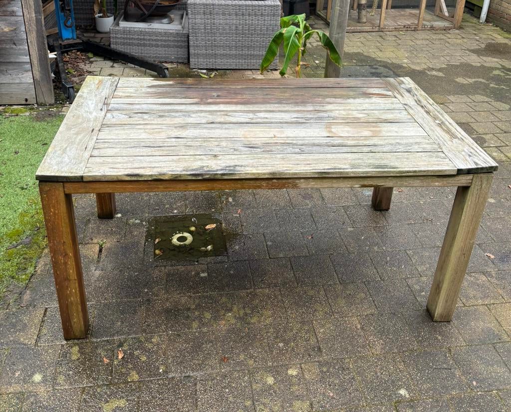 Tuintafel rough, Tuin en Terras, Tuintafels, Ophalen, Gebruikt, Rechthoekig, Hout