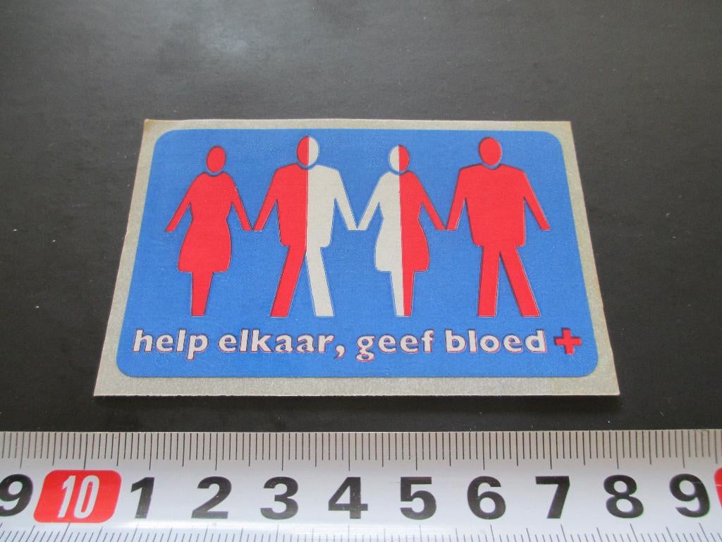 sticker rode kruis - help elkaar, geef bloed, Verzamelen, Ophalen, Zo goed als nieuw