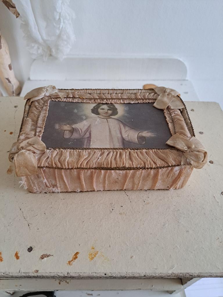 Stoffen doosje, brocante., Ophalen of Verzenden