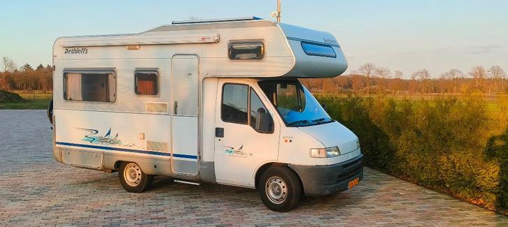 Dethleffs globetrotter 5 persoons off-grid camper (1999), Caravans en Kamperen, Campers, Particulier, tot en met 5, Half-integraal
