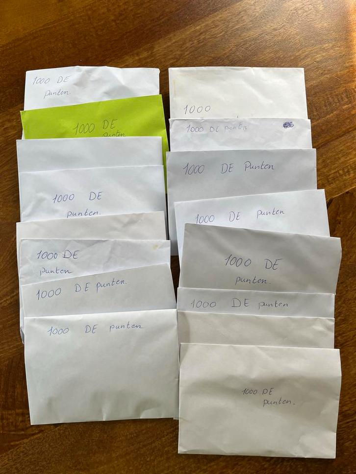 Douwe Egberts (D.E.) punten - 1000 punten per envelop, Verzamelen, Complete verzamelingen en Collecties, Ophalen of Verzenden