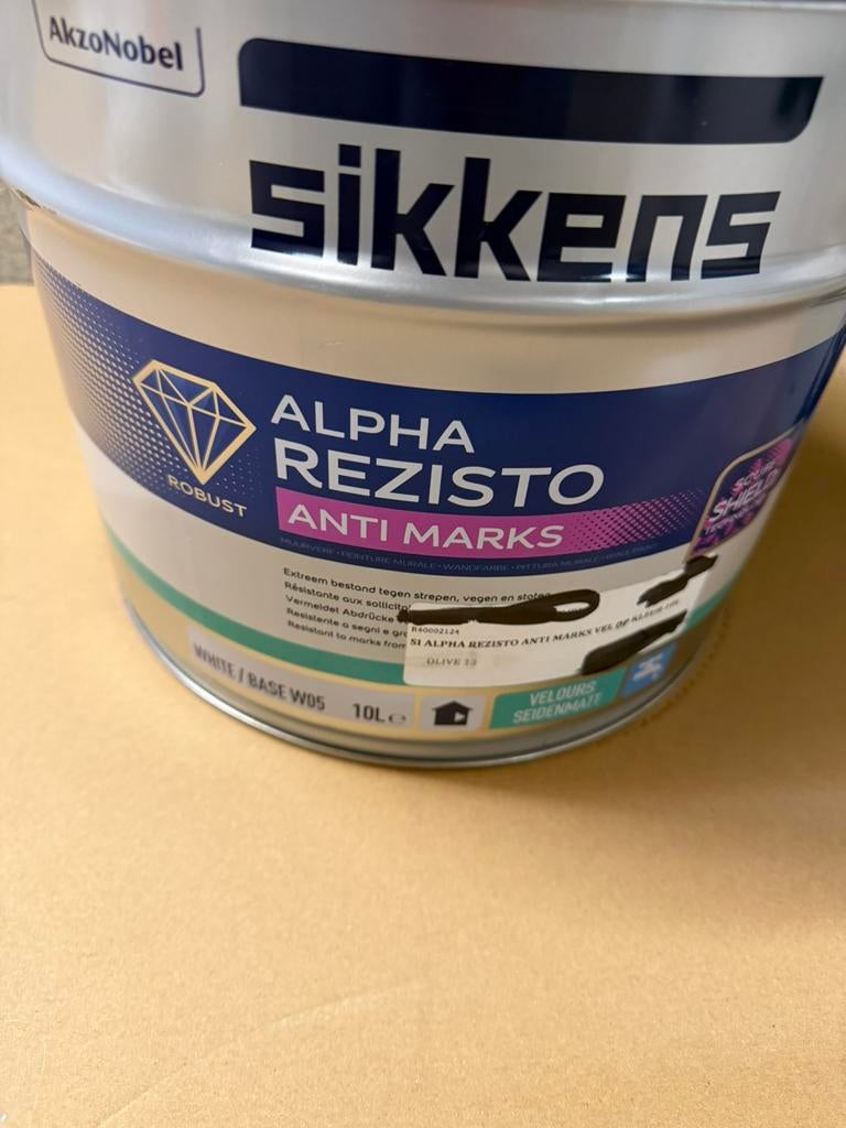 Sikkens rezisto anti-marks geelgroene muurverf 10liter, Hobby en Vrije tijd, Schilderen, Ophalen, Nieuw, Acrylverf