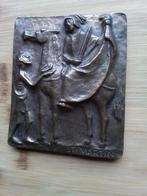 Prachtige bronzen zware Martinus plaquette, Antiek en Kunst, Ophalen of Verzenden