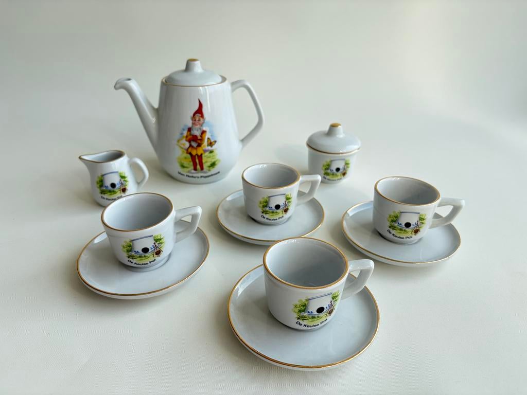 Van Nelle Kabouter Piggelmee kinderservies "De Keulse Pot", Ophalen of Verzenden, Zo goed als nieuw, Porselein, Compleet servies