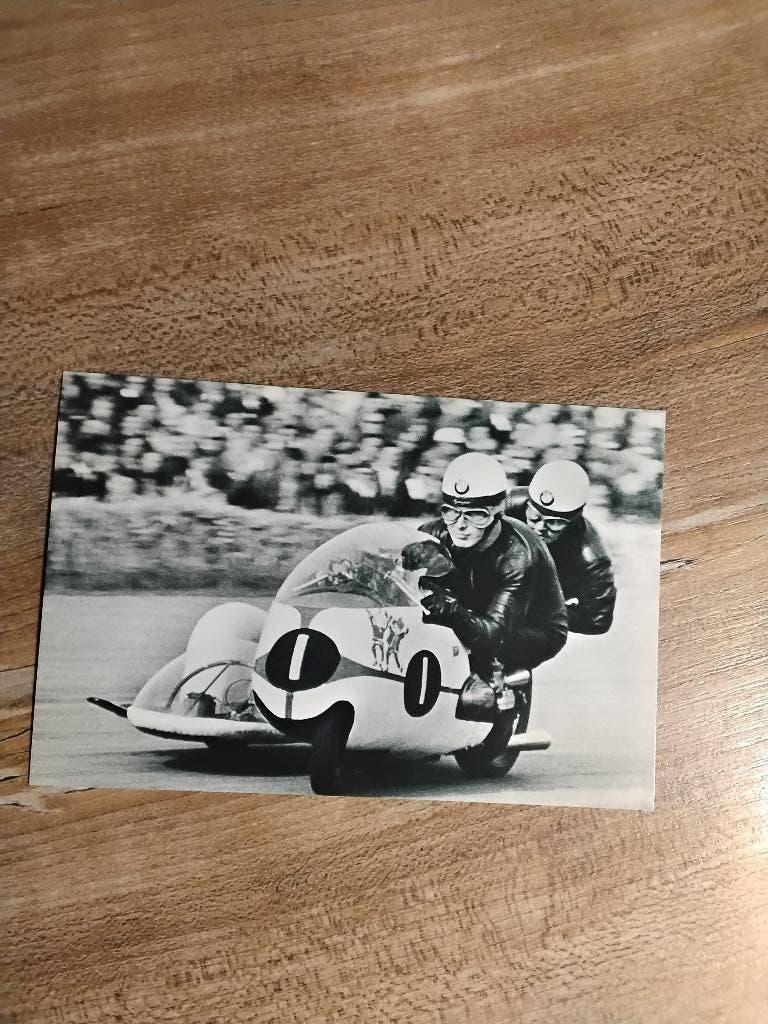 Oude ansichtkaart deubel / horner tt assen zijspan, Ophalen of Verzenden, Nieuw, Motoren