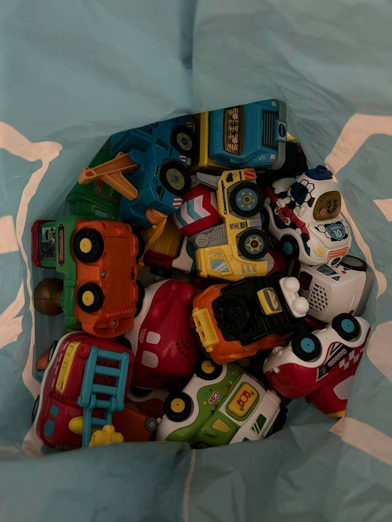 Zak met 20 toet toet auto’s, Ophalen, Gebruikt