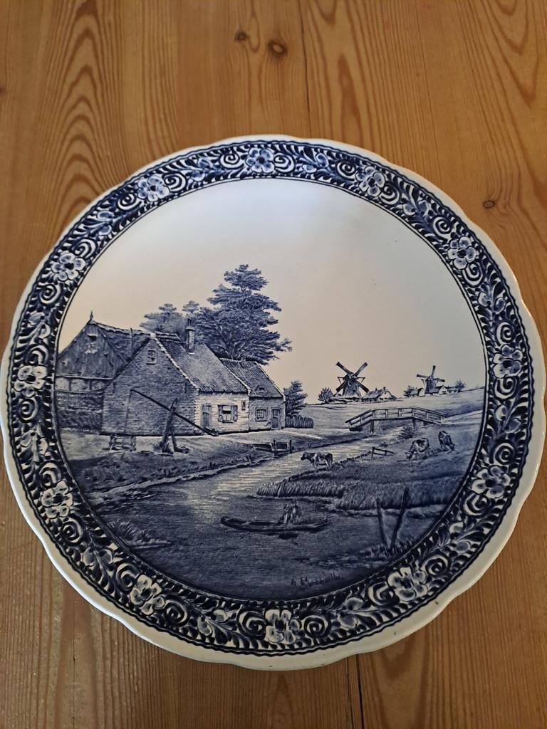 Delfsblauw wandbord., Ophalen