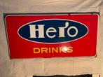 Emaille bord, Hero Drinks., Ophalen, Zo goed als nieuw, Reclamebord
