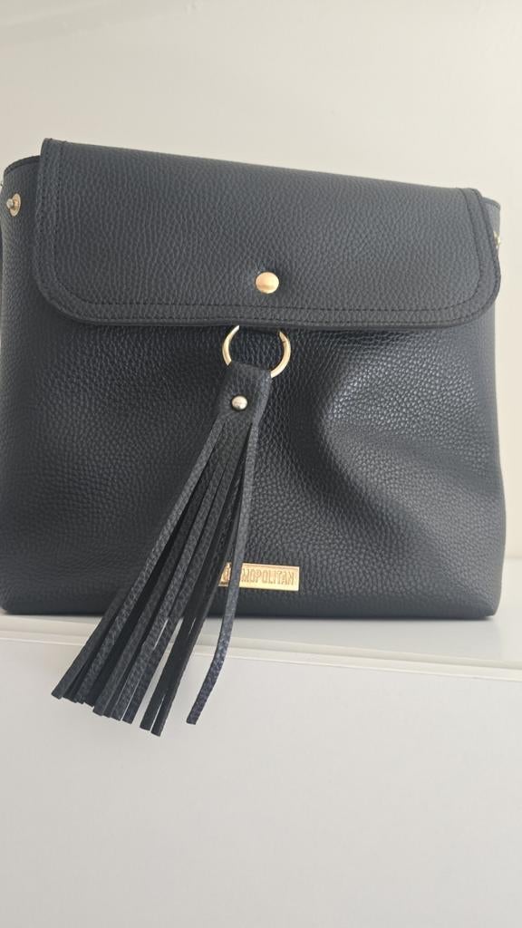 Zwarte rugtas met kwastje Cosmopolitan, Sieraden, Tassen en Uiterlijk, Ophalen of Verzenden