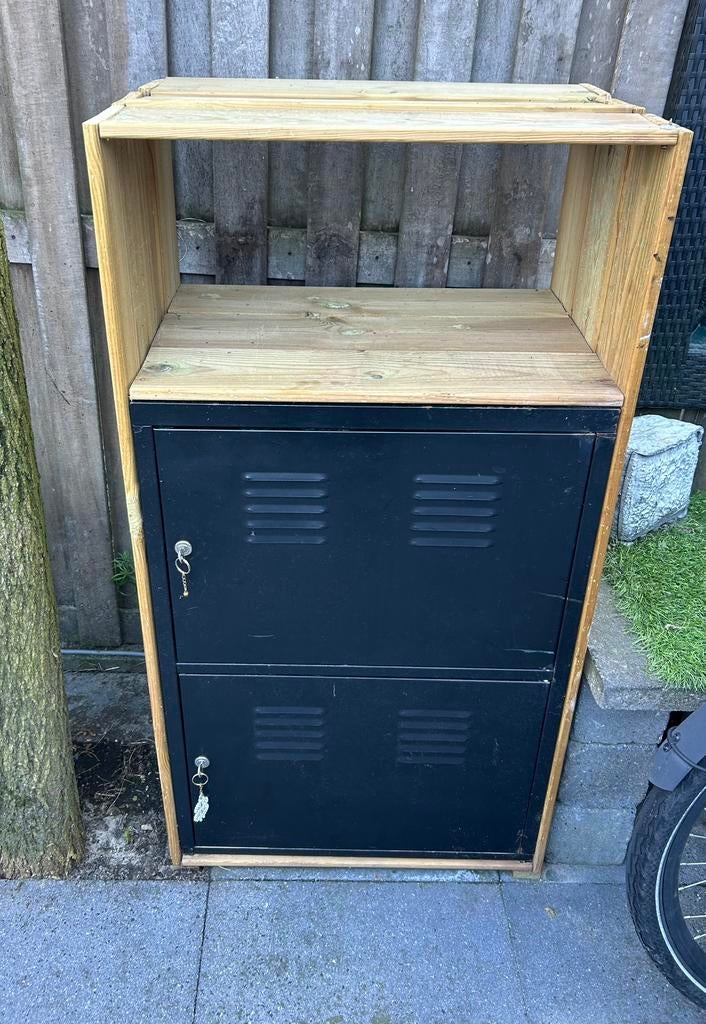 *buiten* kast locker zwart hout incl. sleutels, Tuin en Terras, Ophalen, Gebruikt, Hout, Overige typen