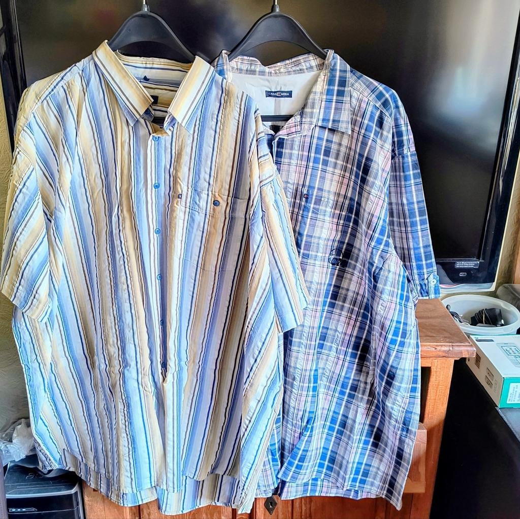 Grote maat Hr overhemden korte mauw 6x XL, Kleding | Heren, Grote Maten, Ophalen of Verzenden, Gedragen, Overige kleuren, Overhemd