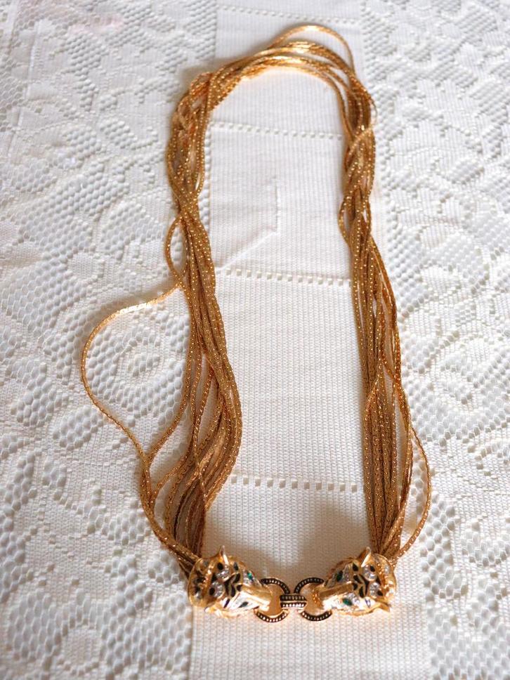 sierraden vintage, Sieraden, Tassen en Uiterlijk, Kettingen, Zo goed als nieuw, Overige materialen, Zilver, Met edelsteen, Met kristal