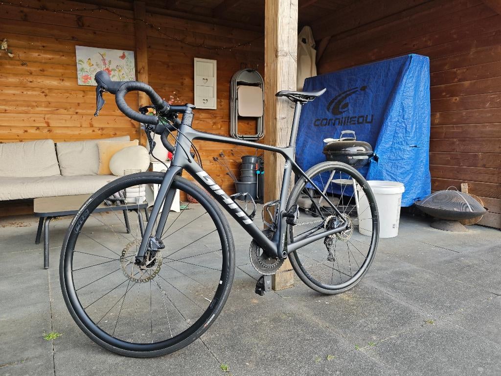 Giant TCR Advanced 2 Disc Carbon Racefiets Maat ML met PM, Fietsen en Brommers, Fietsen | Racefietsen, Ophalen, 28 inch, Gebruikt