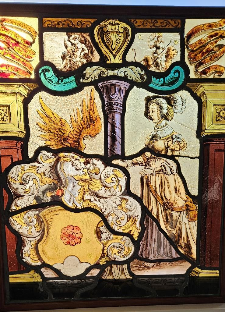 Antieke raamhanger / glas in lood, Ophalen of Verzenden