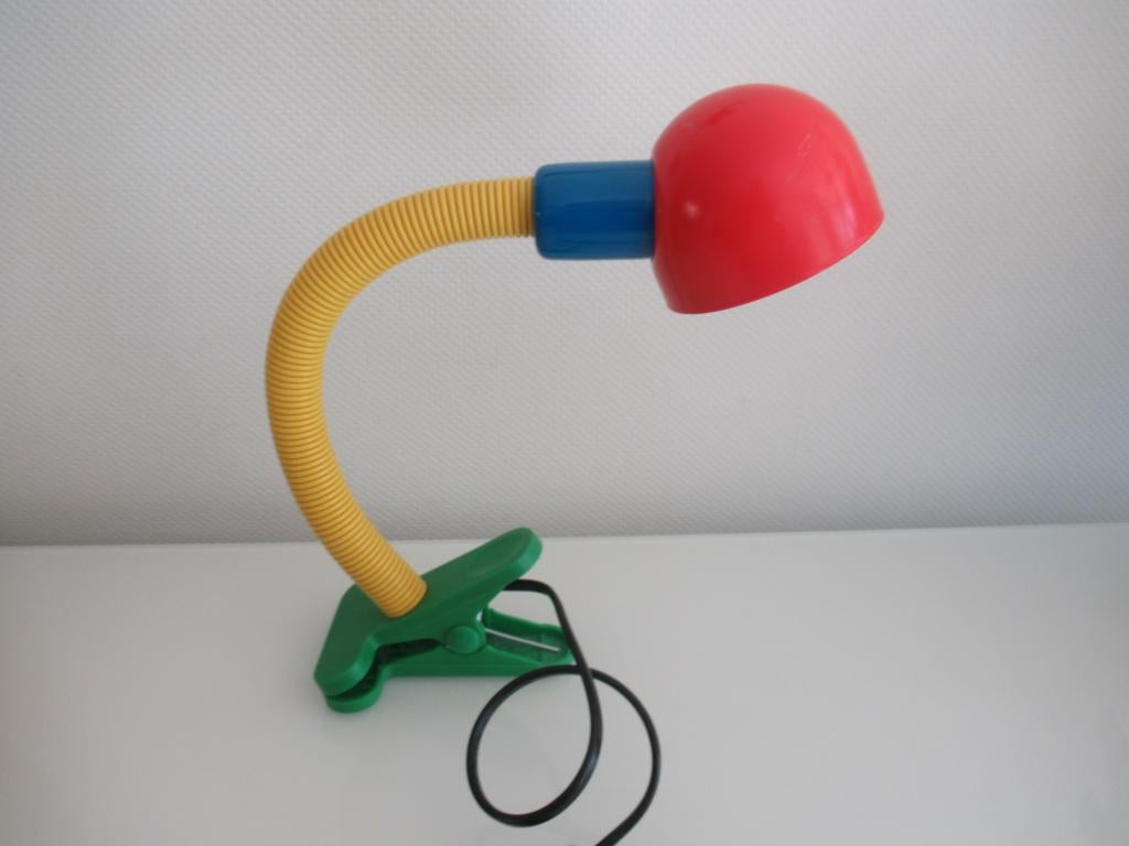Memphis Style / Stijl - Bureaulamp knijplamp  jaren 80 / 90, Gebruikt, Ophalen of Verzenden, Memhis post modern, Metaal