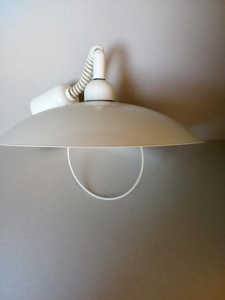 Vintage pendellamp.Italie. Merk Silene. Kleur Wit., Huis en Inrichting, Gebruikt, Vintage Jaren 70, Ophalen of Verzenden, Minder dan 50 cm