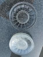 Set van 6 glazen gebaksbordjes, Huis en Inrichting, Ophalen of Verzenden, Bord(en), Effen, Glas