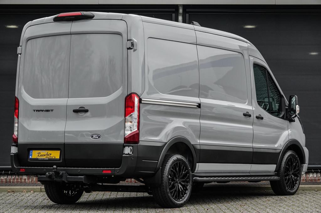 Ford Transit L2H2 | 130Pk A8 Aut. | Raptor Edition | 2x Schu, 12 maanden, Stof, Zwart, 4 cilinders
