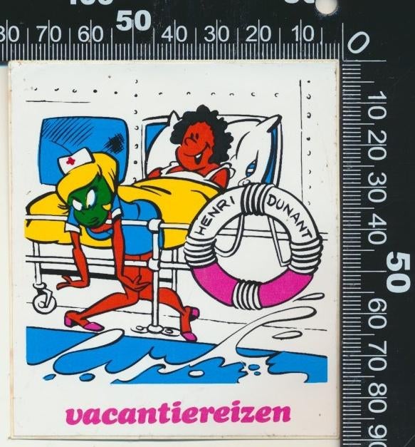 Sticker: Rode Kruis - Vacantiereizen, Verzamelen, Ophalen of Verzenden, Zo goed als nieuw, Bedrijf of Vereniging