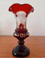 Biedermeier vaasje robijn rood, Ophalen of Verzenden