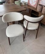 Magazijn leegverkoop eetstoelen Japandi beige stof houtlook, Overige kleuren, Nieuw, Japandi hotelchique, Ophalen of Verzenden