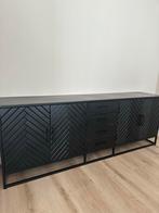 Dressoir visgraat hout en metaal 210x40x75 cm, Ophalen, Zo goed als nieuw, 200 cm of meer, 25 tot 50 cm