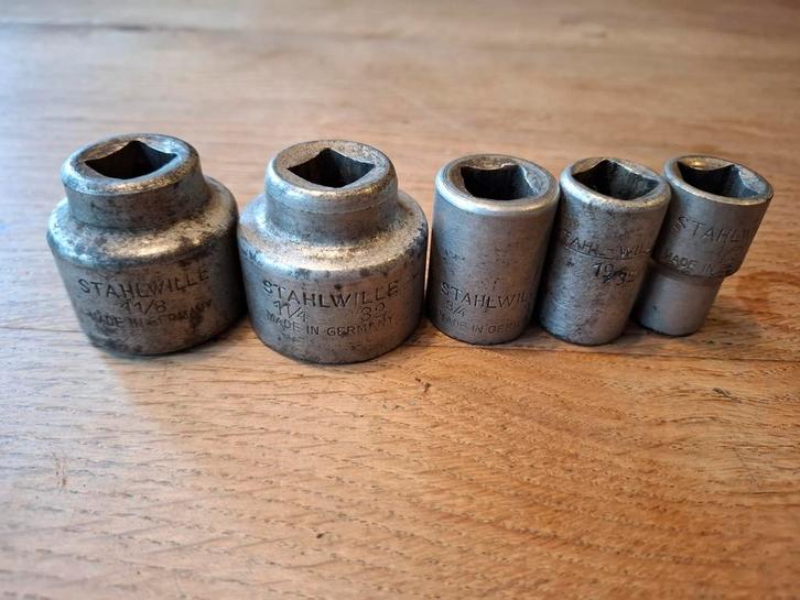 Diverse "Stahlwille" doppen. Engelse maten. Autogereedschap., Auto diversen, Autogereedschap, Gebruikt, Ophalen of Verzenden