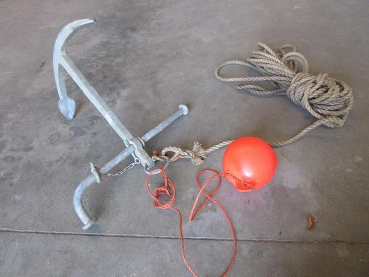 Stokanker gegalvaniseerd+ touw+ bol, Watersport en Boten, Accessoires en Onderhoud, Gebruikt, Overige typen, Ophalen
