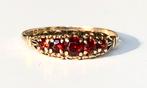 AnnaNina vintage gouden ring granaten maat 17 1/4, Ophalen of Verzenden, Zo goed als nieuw, 17 tot 18, Dame