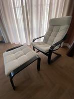 Fauteuil met voetenbank IKEA POÄNG, Huis en Inrichting, Fauteuils, Ophalen, Zo goed als nieuw