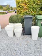 Witte plantenpotten, Kunststof, Gebruikt, Tuin, Rond