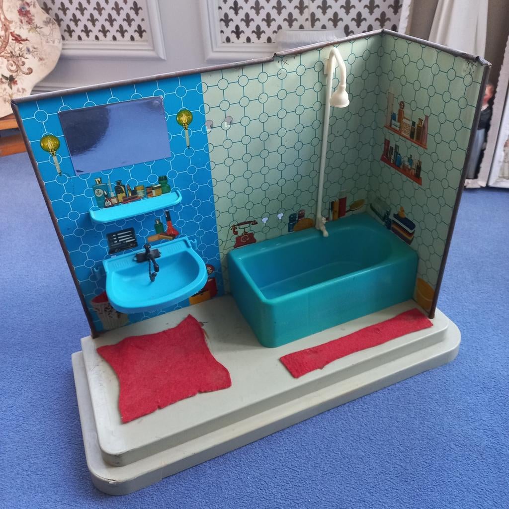 Badkamertje van blik, Verzamelen, Poppenhuizen en Toebehoren, Ophalen of Verzenden, Poppenhuis