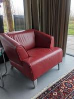 rode leren fauteuil Rolf Benz, Huis en Inrichting, Fauteuils, Modern, Leer, 75 tot 100 cm, Zo goed als nieuw