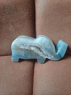 Agaat Olifant met Druzy - Handgesneden Decoratie, Ophalen of Verzenden