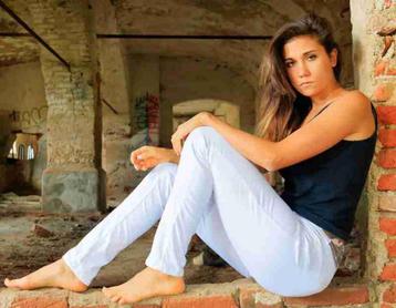 Skinny jeans met camouflage accent, wit, maat 34, (nieuw) beschikbaar voor biedingen