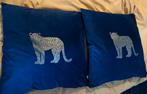 Sierkussens blauw met tijger goud, Ophalen, Zo goed als nieuw