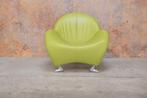 ZGANieuw! limegroene leren Leolux Papageno design fauteuil, Huis en Inrichting, Fauteuils, Ophalen, Leolux, Design, 75 tot 100 cm