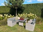 Leuke tuinset met tafel met glasplaat, 5 zitplaatsen, Bank, ., Ophalen of Verzenden