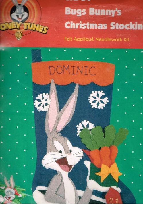 Cado BUGS BUNNY's BORDUUR-/VILTPAKKET, CHRISTMAS STOCKING, Hobby en Vrije tijd, Borduren en Borduurmachines, Nieuw, Borduurpakket