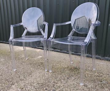 2 ZGAN Originele Kartell Louis Ghost stoelen Philippe Starck beschikbaar voor biedingen