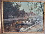 Olieverf schilderij in lijst, sloepen in Middelburg, Ophalen of Verzenden