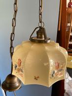Antieke lamp opaline glas vintage, Ophalen, Gebruikt, Glas