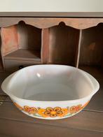 Retro Jena Glas Schaal - 1970 Bloemen Design, Schaal, Rond, Ophalen of Verzenden, Glas