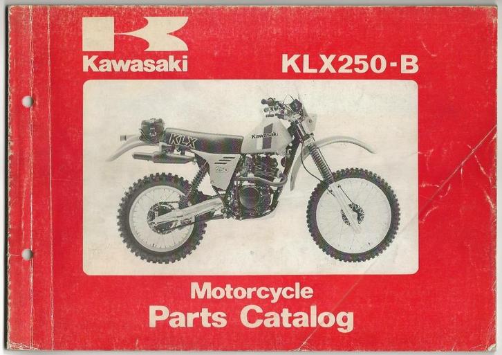 Kawasaki KLX250 B2 parts list (7104z), Motoren, Handleidingen en Instructieboekjes, Kawasaki, Ophalen of Verzenden