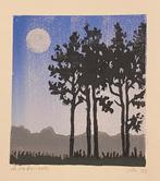 Houtsnede  gesigneerd, Antiek en Kunst, Kunst | Litho's en Zeefdrukken, Ophalen of Verzenden