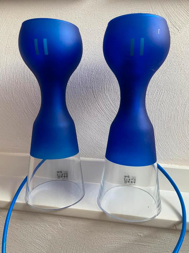 Vintage IKEA Schlager Tafellampen - Carl Öjerstam, Huis en Inrichting, Lampen | Vloerlampen, Gebruikt, Minder dan 100 cm, Glas